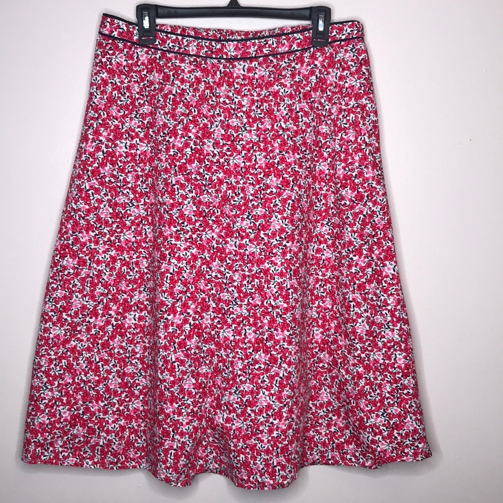 CJ Banks Skirt Floral Red Pink Sz 14W